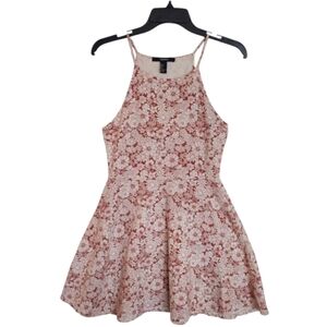 Forever 21 Floral Print Sleeveless Flare Cotton A-Line Mini Dress Size S